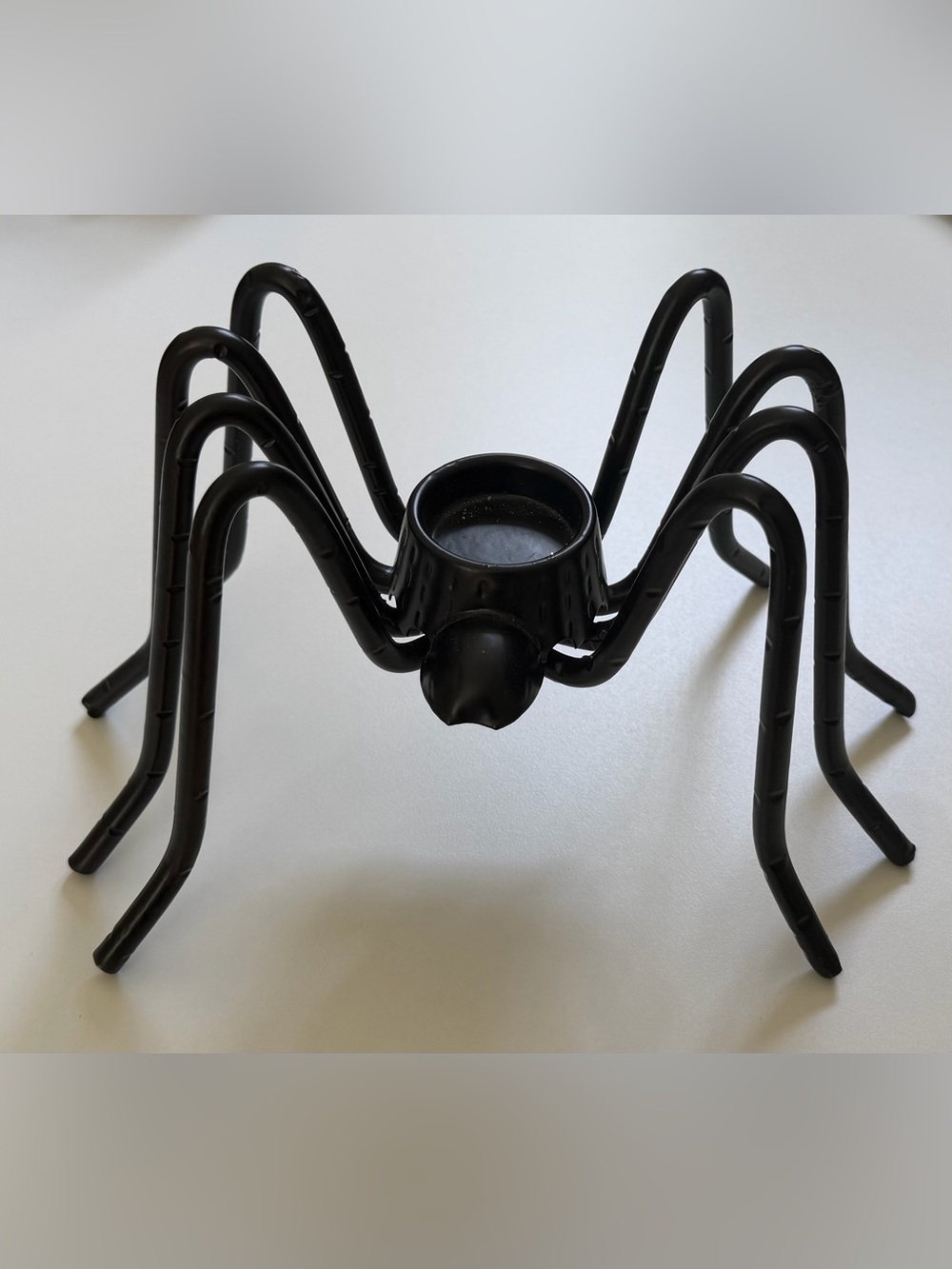 POTTERY BARN Halloween Black Metal Spider Tealight Candle Holder RETIRED